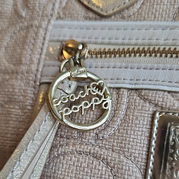 Coach 2010 Poppy Glam Metallic Gold and Tan Tote Bag - Picture 4 of 16